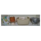 Kitchen Shelf Contents Lot: Collander +
