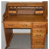 Vintage Oak Medium Size Rolltop Desk 42 x 30 x