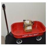 Little Red Racer Metal Wagon Decor + Resin