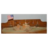 Melvin Beavers Handcrafted Wood Battleship 36'