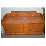 Vintage Handcrafted Toy Chest Bench w/Toy Soldier