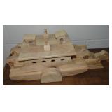 Melvin Beavers Handcrafted Wood Ferry w/ 4 Cars