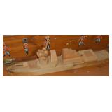 Melvin Beavers Handcrafted Wood Battleship 22'