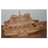 Melvin Beavers Handcrafted Wood Ferry w/ 4 Cars