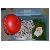 Lidded tote of Christmas Decor