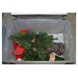Lidded Tote of Christmas Decor