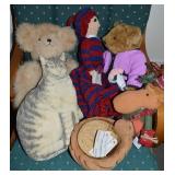 Animals Lot w/ Plush Bears, Carved Duck Bowl +