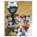(4) Walt Disney Pcs w/ Ceramic Lamp Post Candle
