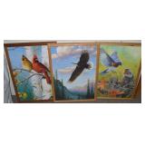 (3) Framed 23 x 16 Wildlife Jigsaw Puzzles
