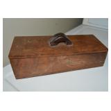 Handcrafted *Heavy Wood Lidded 9'L Pencil Box