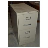 Hirsch 2 Drawer Beige Metal File Cabinet 26.5d x