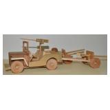 Melvin Beavers Handcrafted Wood Army Jeep w/
