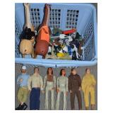 Basket of Vintage Action Figures: GI Joe, Marx