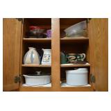 Kitchen Cabinet Contents Lot: Ceramics +
