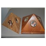 (2) Melvin Beavers Handcrafted Wood Photo Frames
