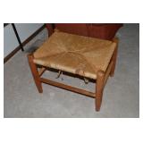 Vintage Woven Cane Top Spindled Stool 20 x 16 x