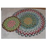 (2) Handwoven Round Rag Rugs: 15" & 29"