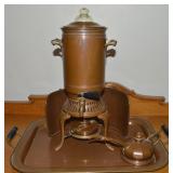 Universal Copper & Brass Percolator, Handled Tray