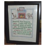 Vintage Framed Home Sweet Home Cross Stitch