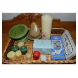 Basket of Candles & Holders