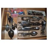 Drawer Contents Lot: Flatware incl Coin Silver Tea