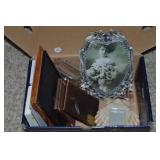 Box of Picture Frames + w/ Art Nouveau-style Pc