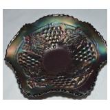 Northwood Amethyst Carnival Glass Grape & Leaf