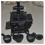 Vintage Queen Cast Iron Stove w/ Accessories
