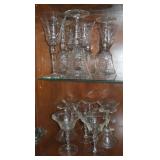 16pc Fancy Cut Daisy & Garland Stemware Set