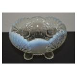 Vtg Mosser Opalescent Sea Shell Footed Bowl 4.5d