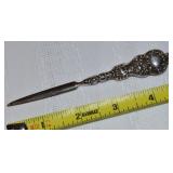 Antique Sterling Silver Handle Repousse Nail File