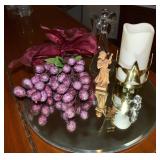 Home Decor Lot w/ Mirror Base, Blown Glass Angel