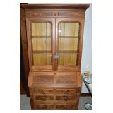 Antique Victorian Walnut Secretary Desk w/ Dual