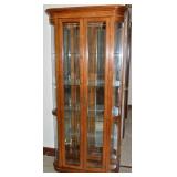 Vtg Pulaski Furniture Lighted Curved Glass Curio