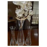 Spode Optic Cut Glass 8.25' Vase + 2 Etched