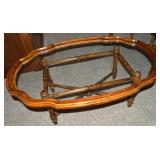 Vtg Heritage Furniture Scalloped Tray Top Coffee