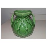 Vtg Shawnee Pottery Green 827 Quilted Daisy Double