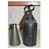 (2) Contempo Punched Metal Pcs w/ Candle