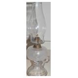 Antique Glass Oil Lamp w/ Finger Hold 14.5' tall
