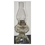 Antique EAPG Steel Mantle Light Co Oil Lamp 17tall