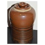 1976 D Stone Signed Art Pottery Ribbed Canister