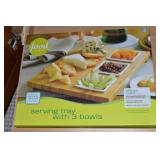 Food Network Serving Tray w/ 3 Bowls Set in Box