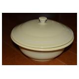 Vtg HL Fiestaware Pale Yellow Covered Casserole