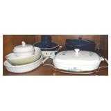 Kitchen Shelf Contents Lot: Corningware Blue