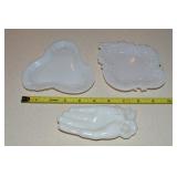 (3) Antique/Vtg Milk /Opaline Glass Dishes w/5L