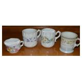 (4) Antique Floral Shaving & Other Mugs