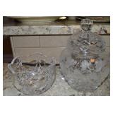 (2) Lead Crystal Pcs w/ Mikasa Bowl + Lidded