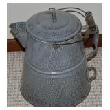 Grey Graniteware 12.5' Tall Kettle w/ Bale