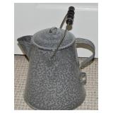 Grey Graniteware 12' Tall Kettle w/ Bale