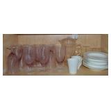 Shelf Contents Lot: Pink Optic Swirl Stemware,